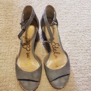 Sam Edelman gray block heel sandals